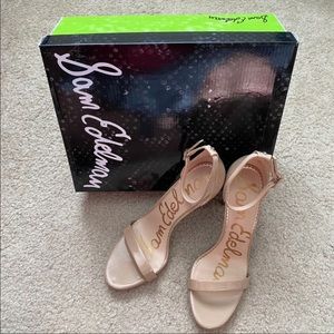 Sam Edelman nude ankle strap heels